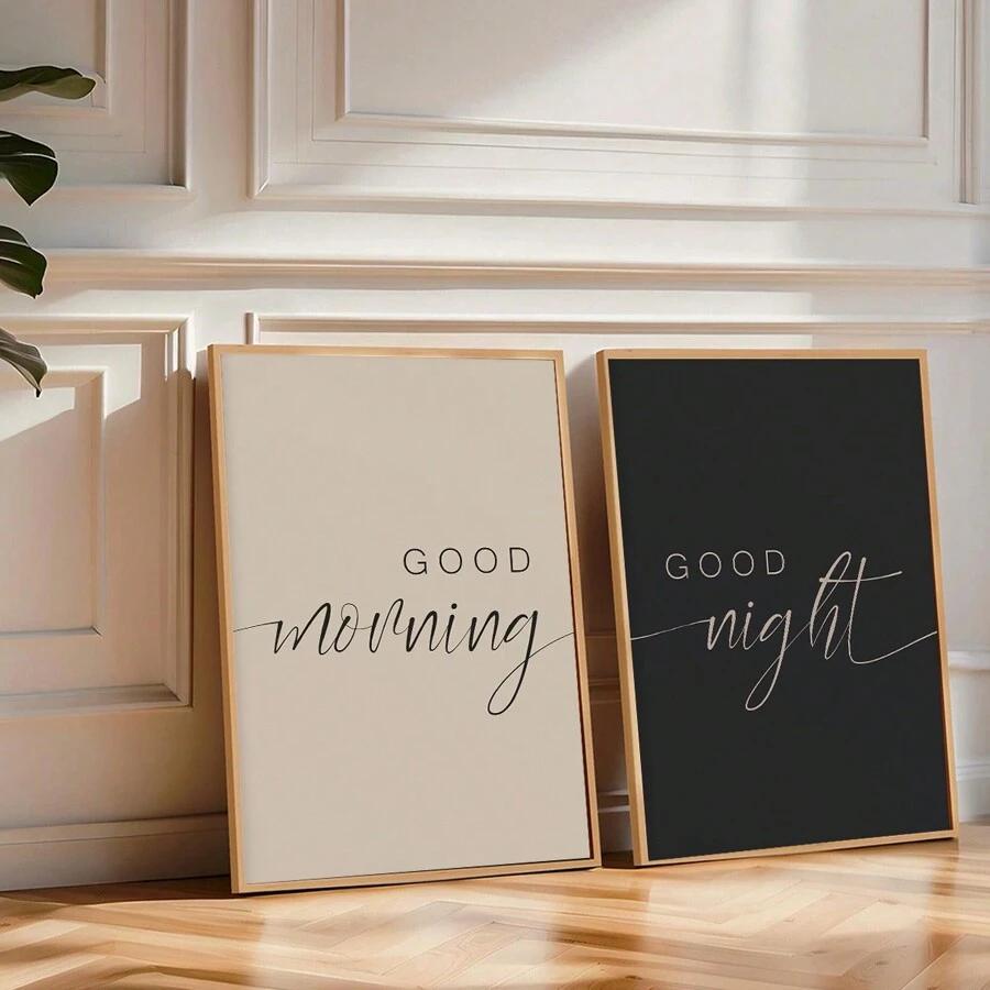 plakat napis good morning good night
