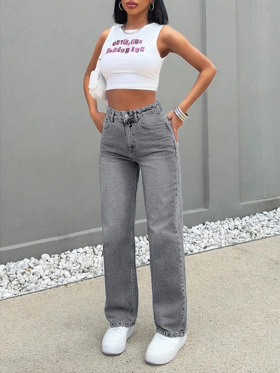 szare spodnie jeans