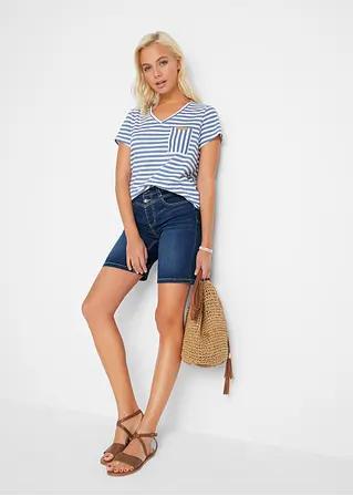NIEBIESKIE SPODENKI JEANS KIESZENIE 