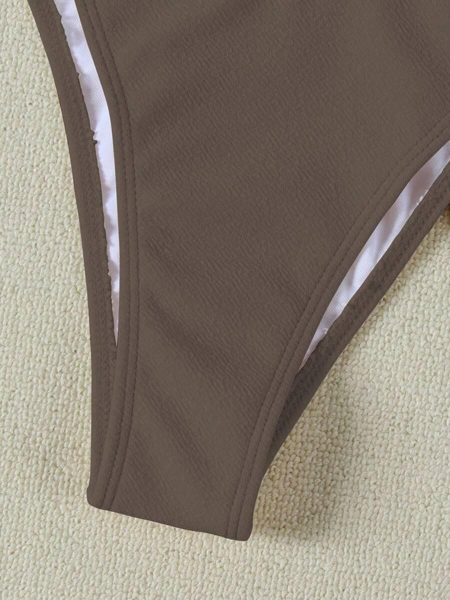 szary komplet bikini zdobienie