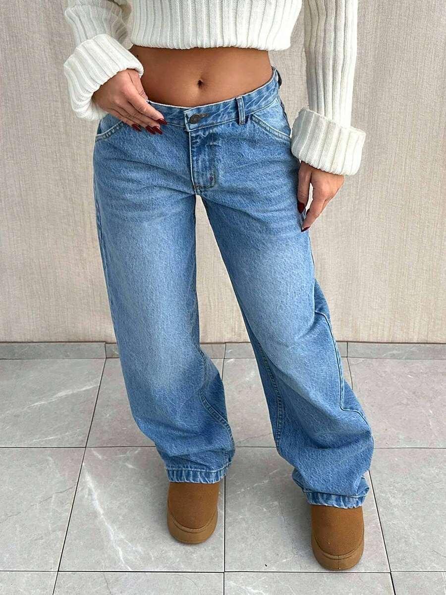 NIEBIESKIE SPODNIE JEANS