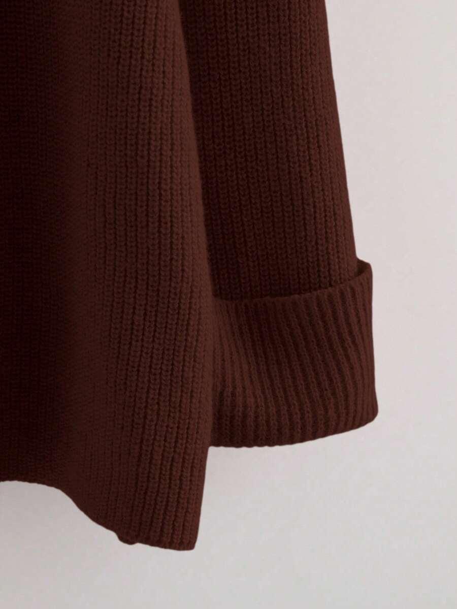 brązowy sweter narzutka
