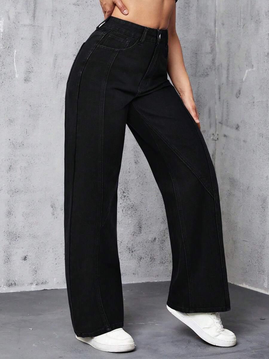 CZARNE SPODNIE JEANS 