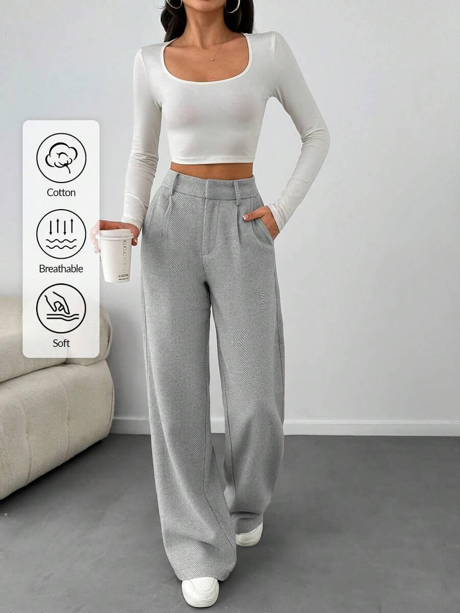 SZARE SPODNIE CASUAL
