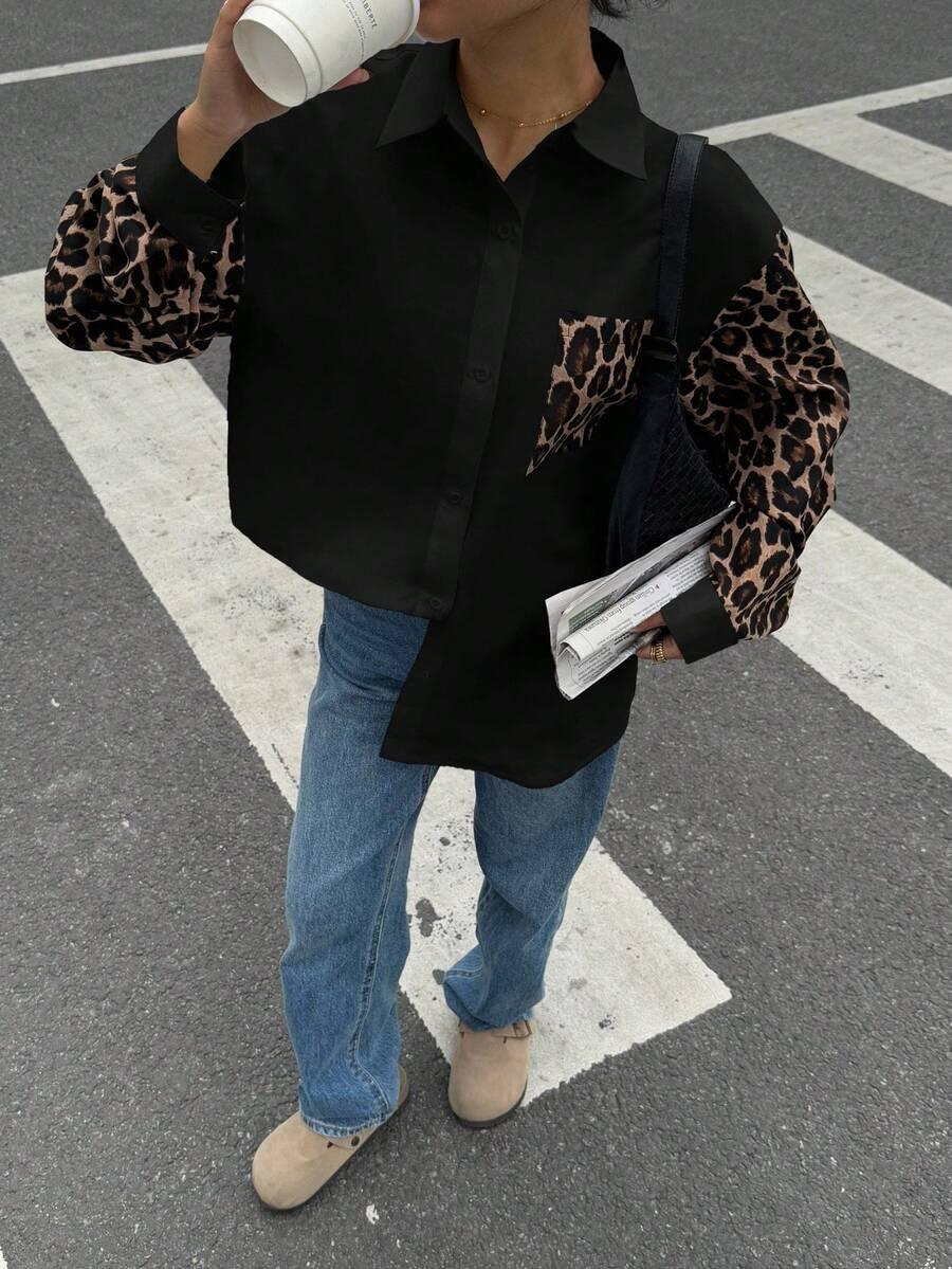 CZARNA KOSZULA ANIMAL PRINT