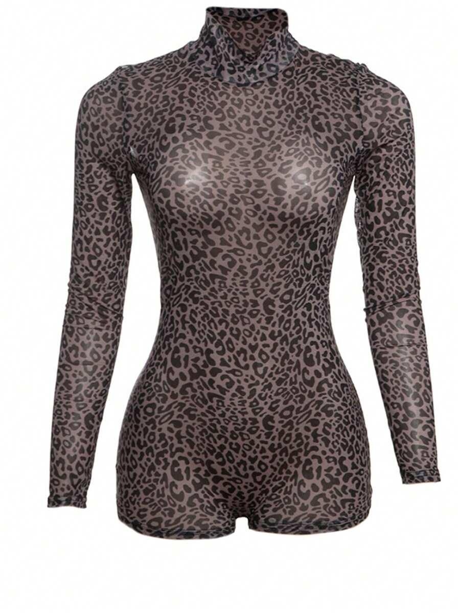 siateczkowy kombinezon animal print