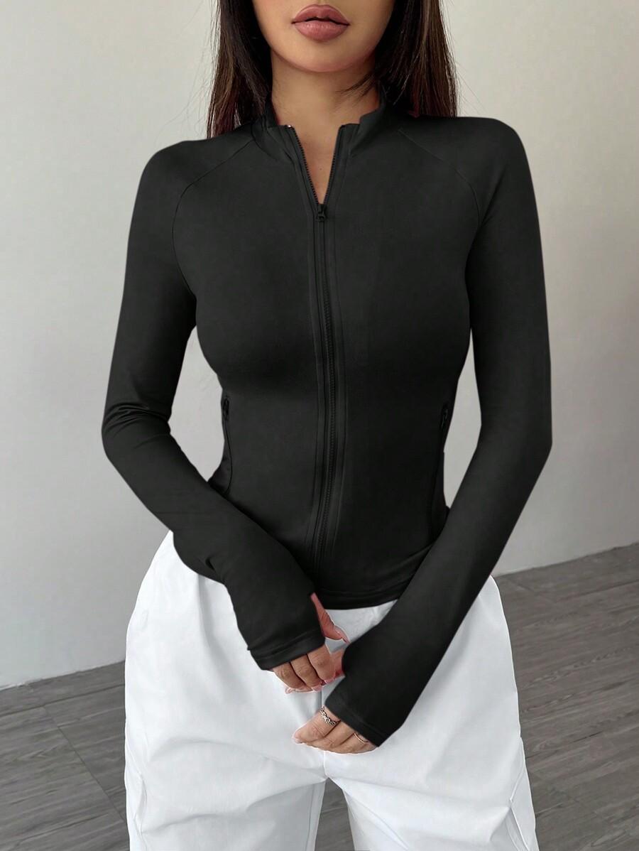 CZARNA BLUZKA ZAMEK