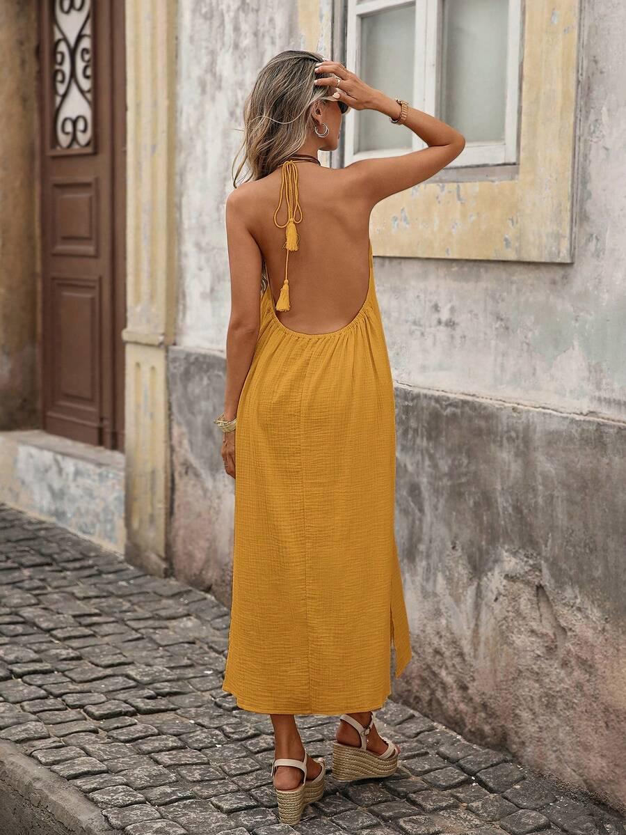 żółta sukienka casual 