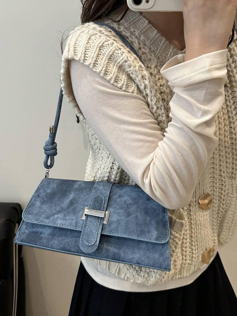 niebieska torebka casual