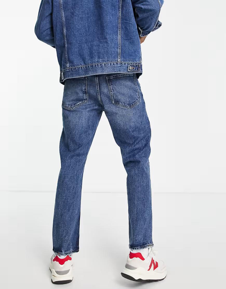 NIEBIESKIE SPODNIE JEANS VINTAGE ZAMEK