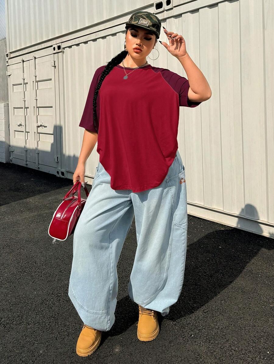 CZERWONY T-SHIRT CASUAL