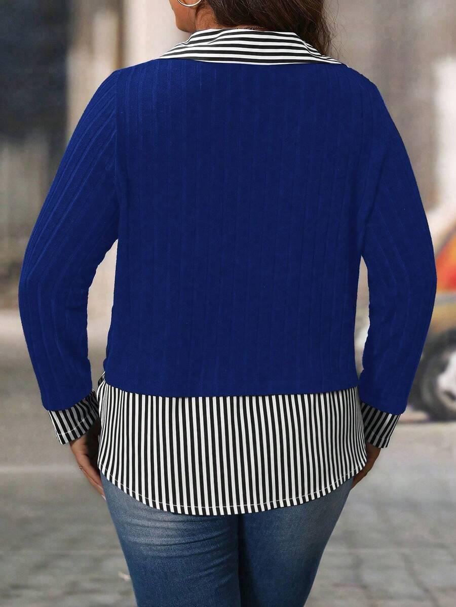 NIEBIESKI SWETER KOŁNIERZYK