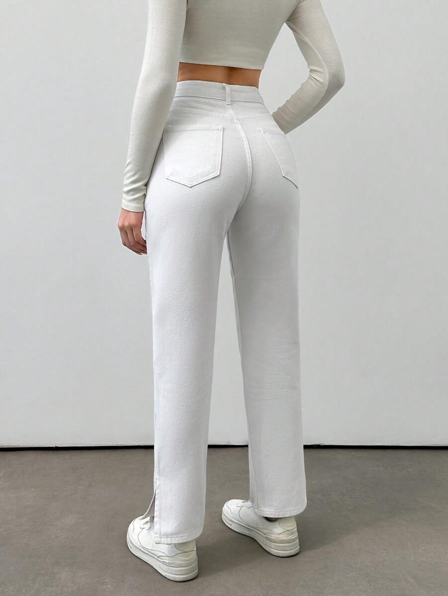 BIAŁE SPODNIE JEANS 