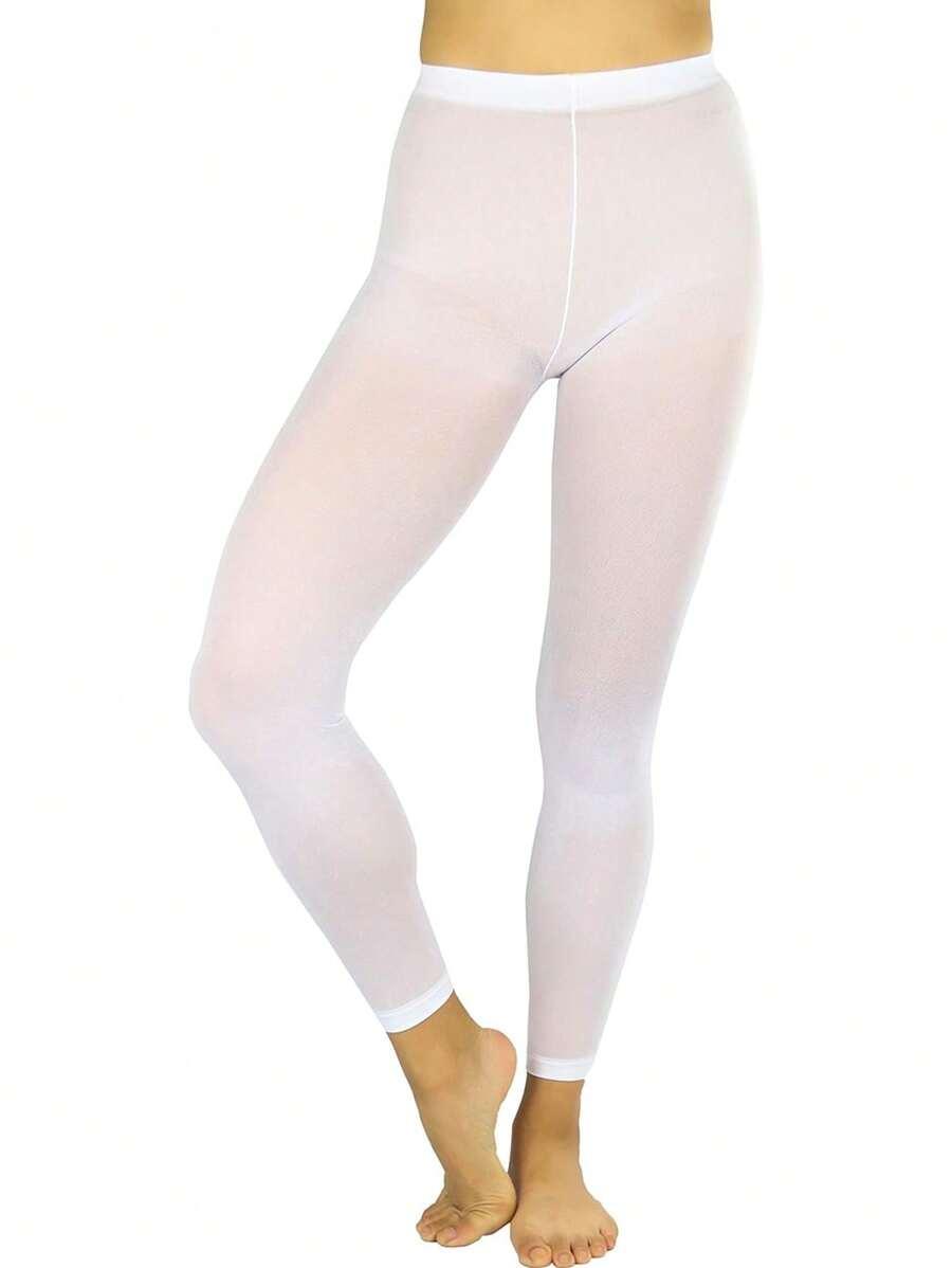 1 SZT BIAŁE LEGGINSY CIENKIE 
