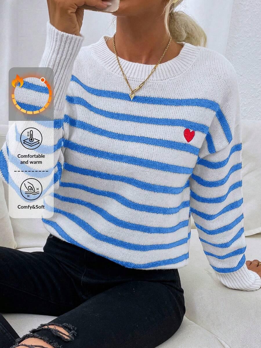 SWETER DAMSKI OKRĄGŁY DEKOLT REGULAR WKŁADANY PRZEZ GŁOWĘ