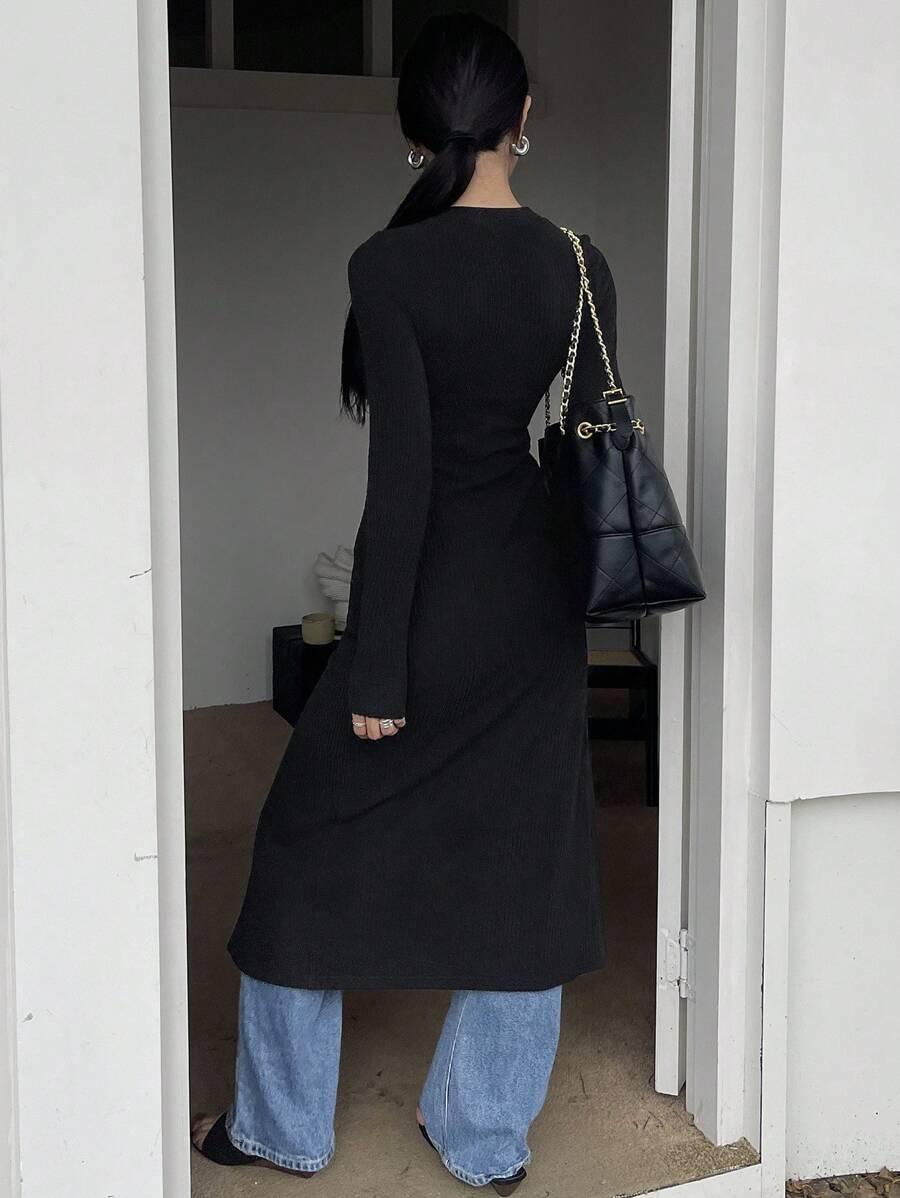 czarny sweter kardigan