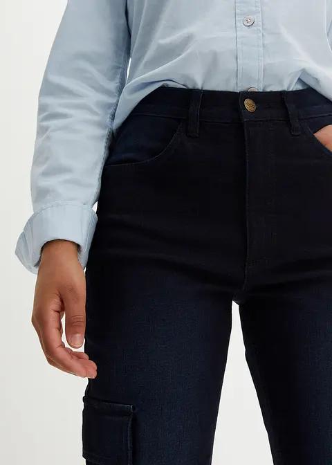 GRANATOWE SPODNIE JEANS KIESZENIE
