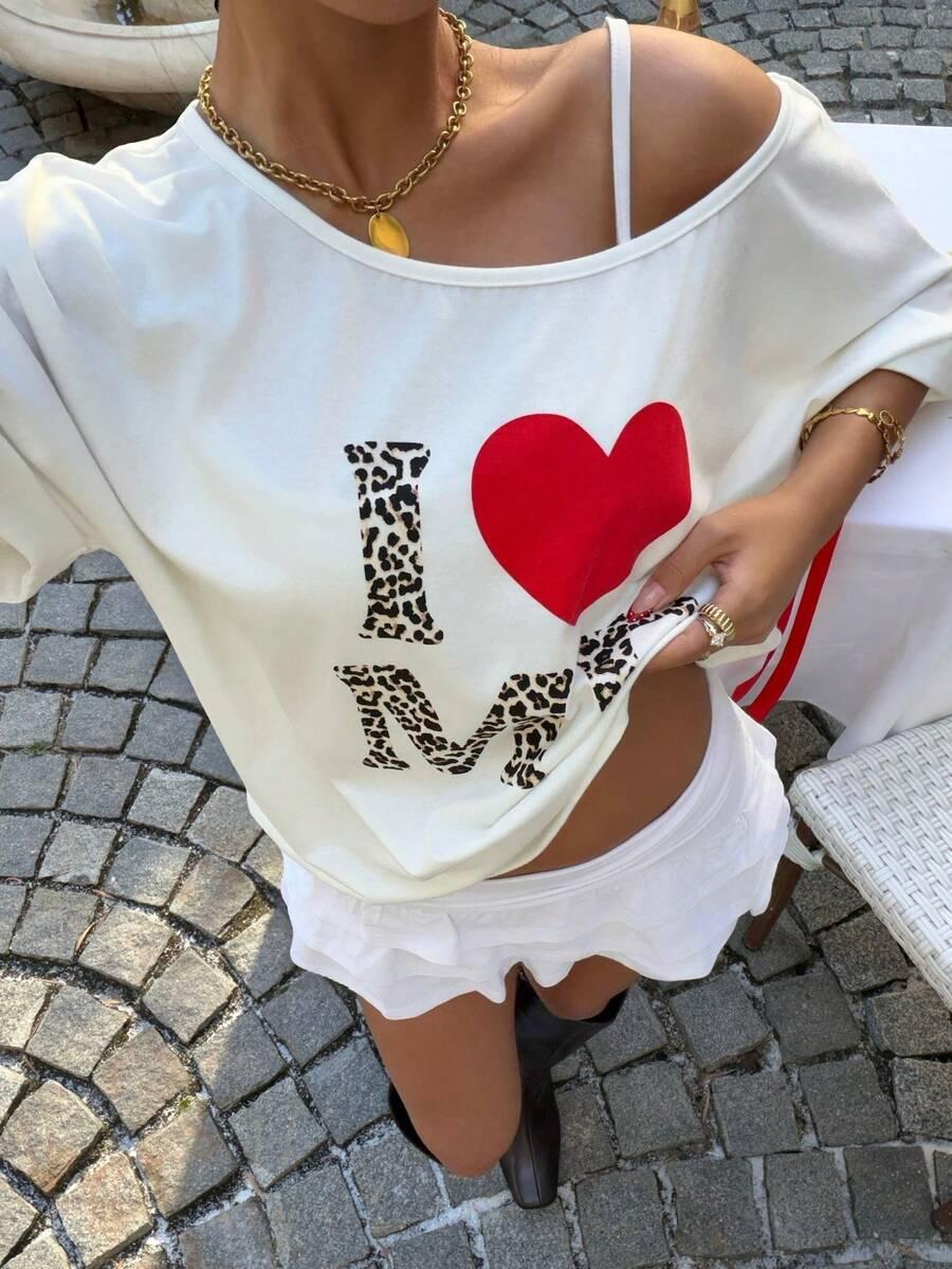 biały t-shirt nadruk