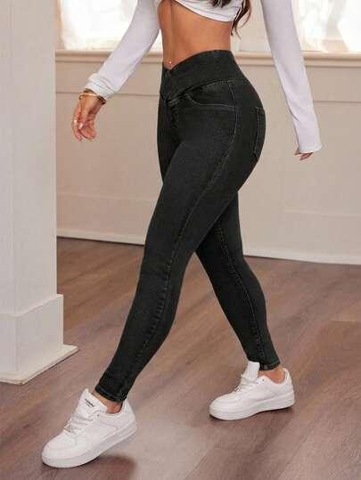 CZARNE SPODNIE JEANS