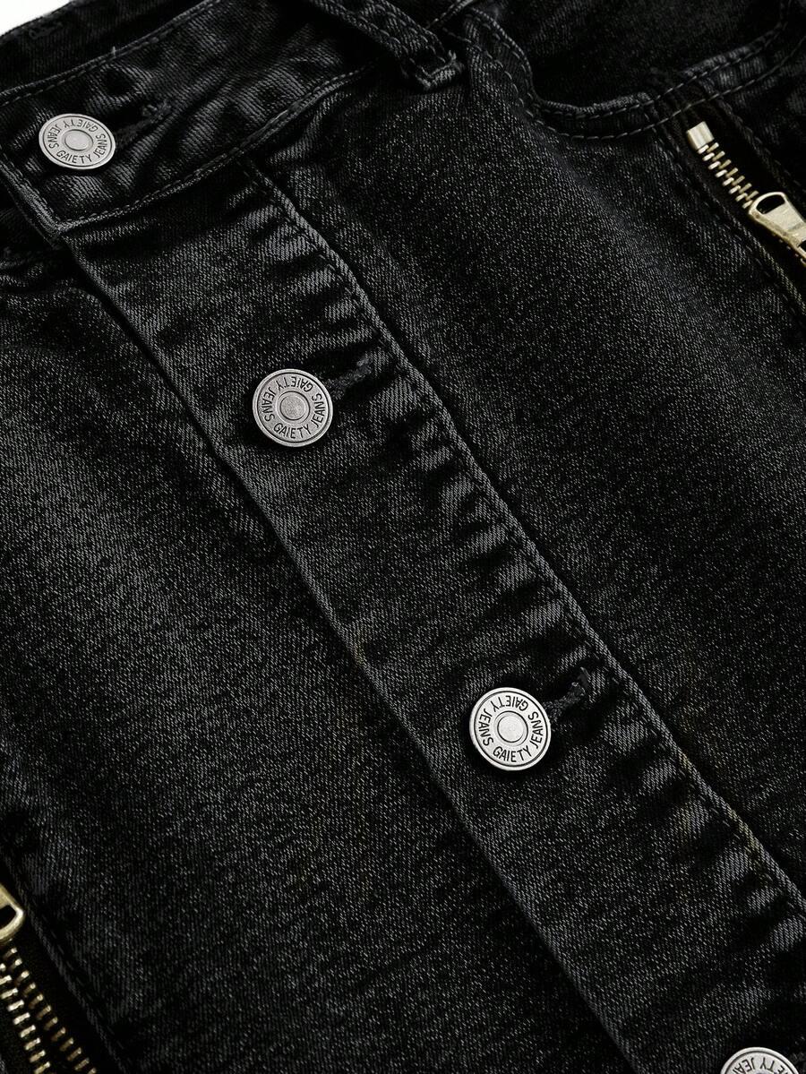 czarna mini spódnica jeans