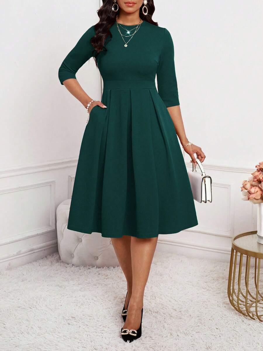 zielona midi sukienka
