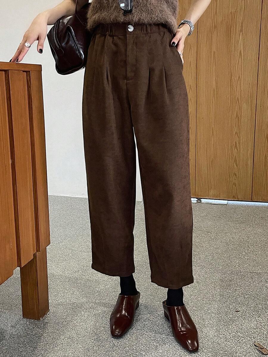 BRĄZOWE SPODNIE CASUAL