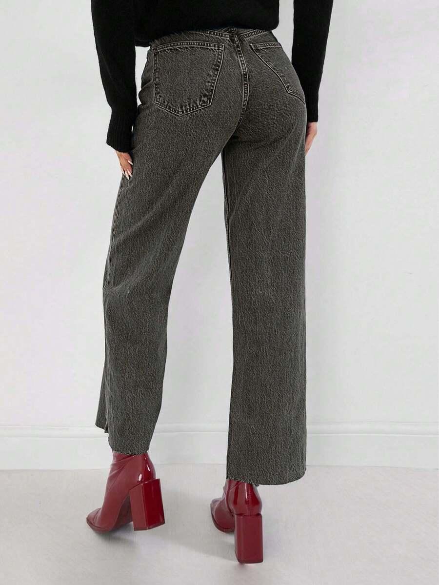 SZARE SPODNIE JEANS