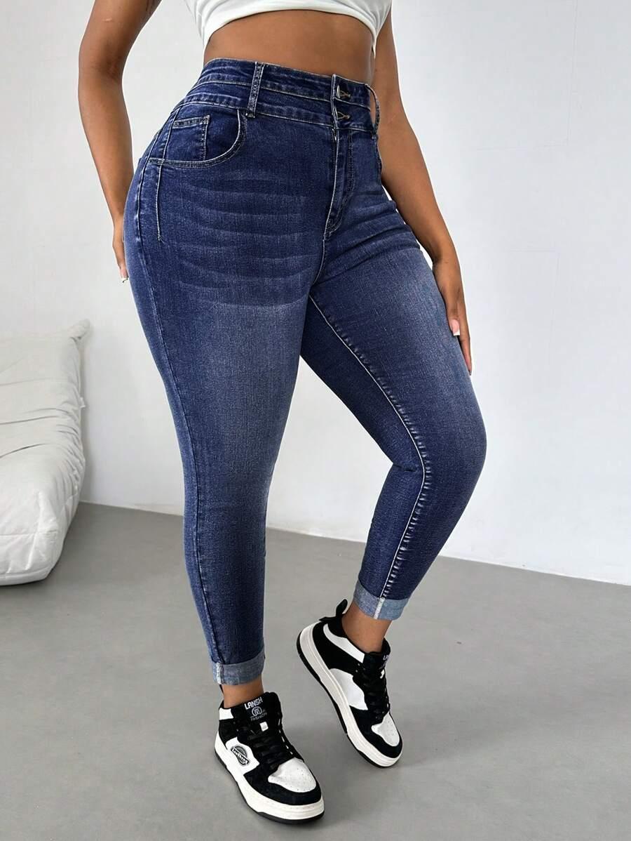 SPODNIE RURKI JEANS WYSOKI STAN 