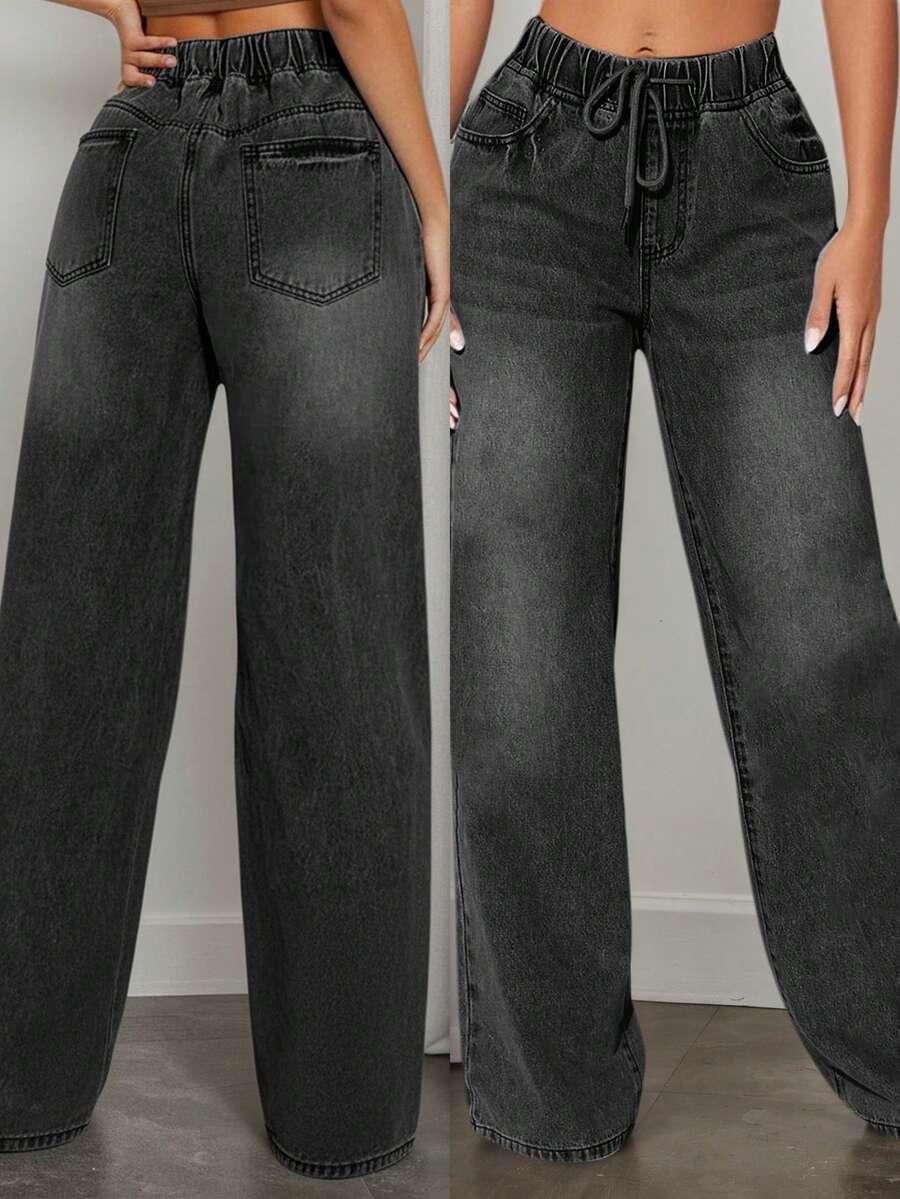 czarne spodnie jeans 
