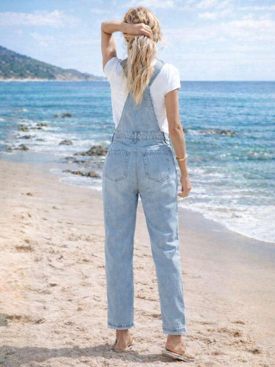 NIEBIESKIE OGRODNICZKI JEANS 
