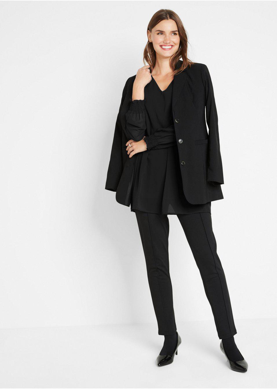 CZARNA BLUZKA V-NECK 