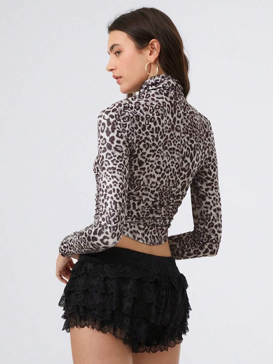 bluzka długi rękaw animal print