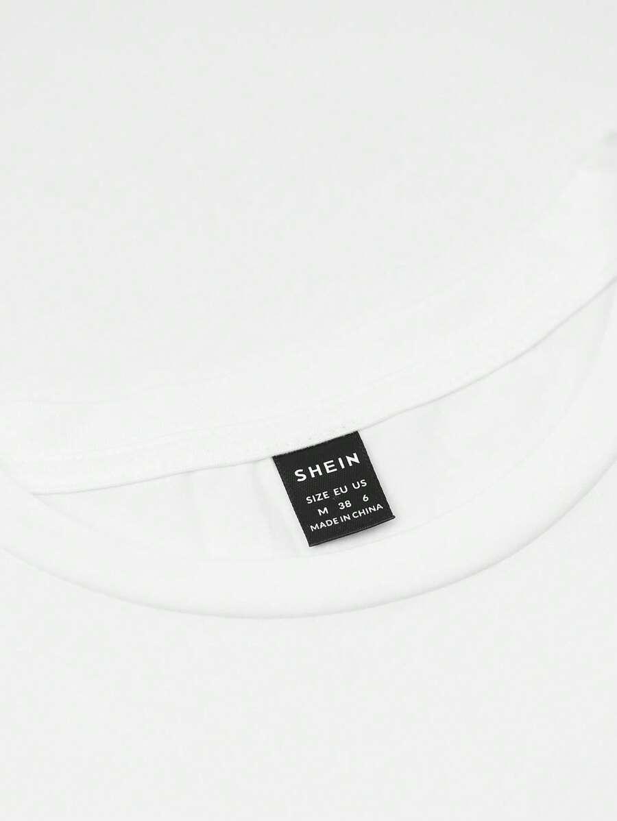 biały t-shirt z nadrukiem