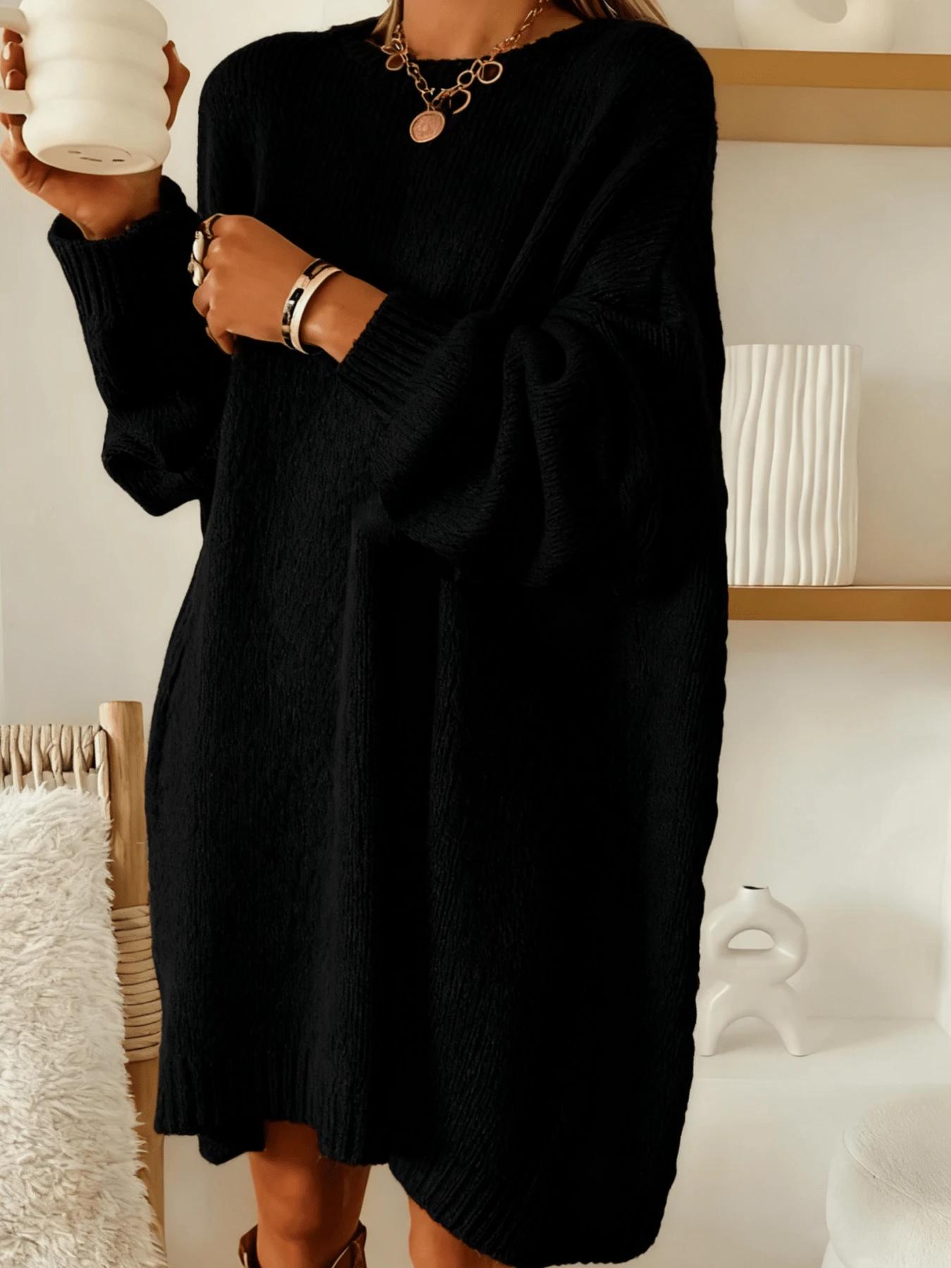 CZARNY LUŹNY SWETER