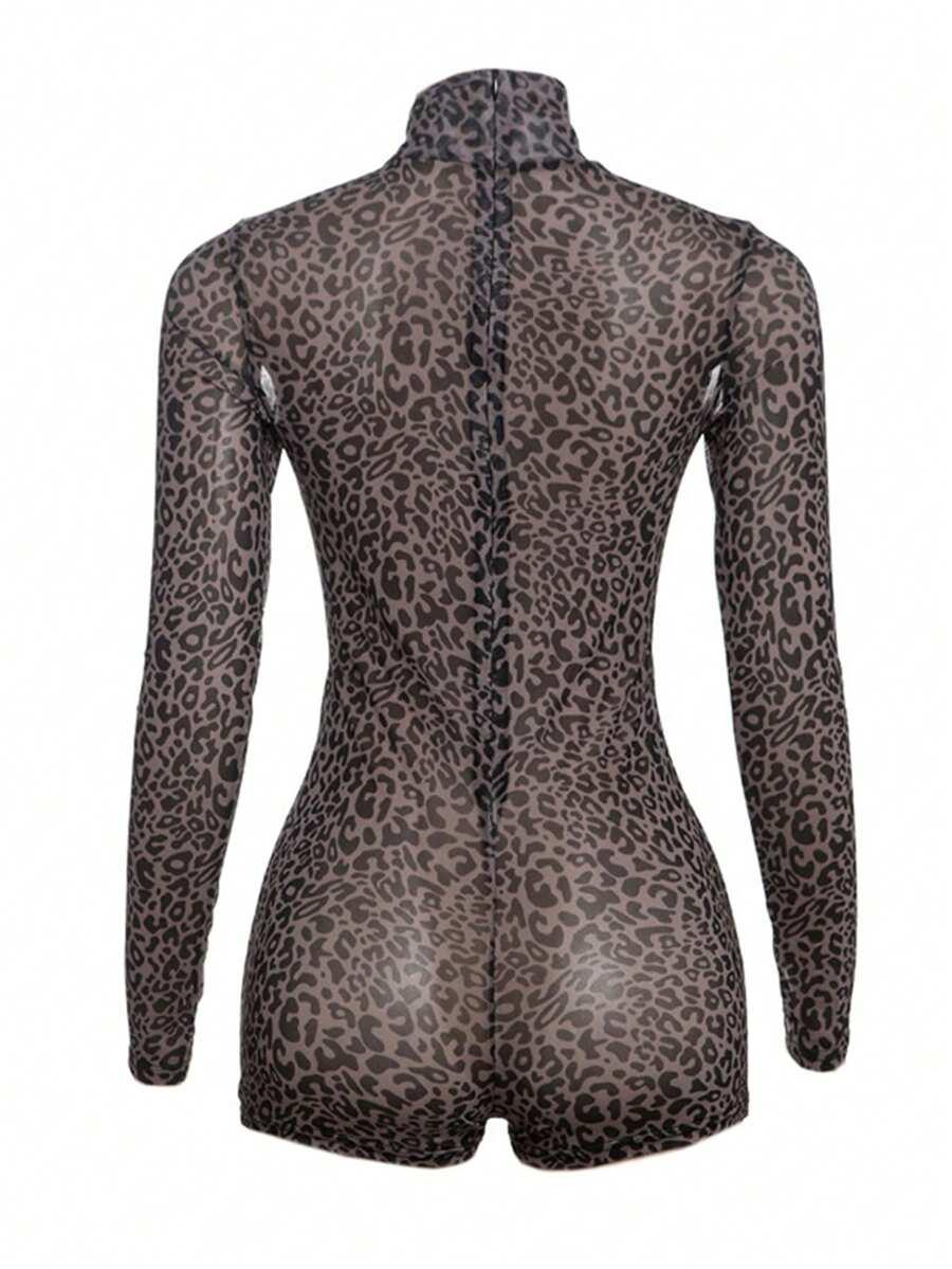 siateczkowy kombinezon animal print
