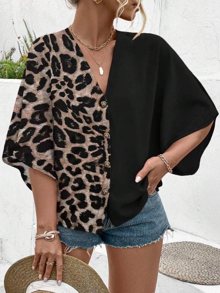 KOSZULA KRÓTKI RĘKAW ANIMAL PRINT