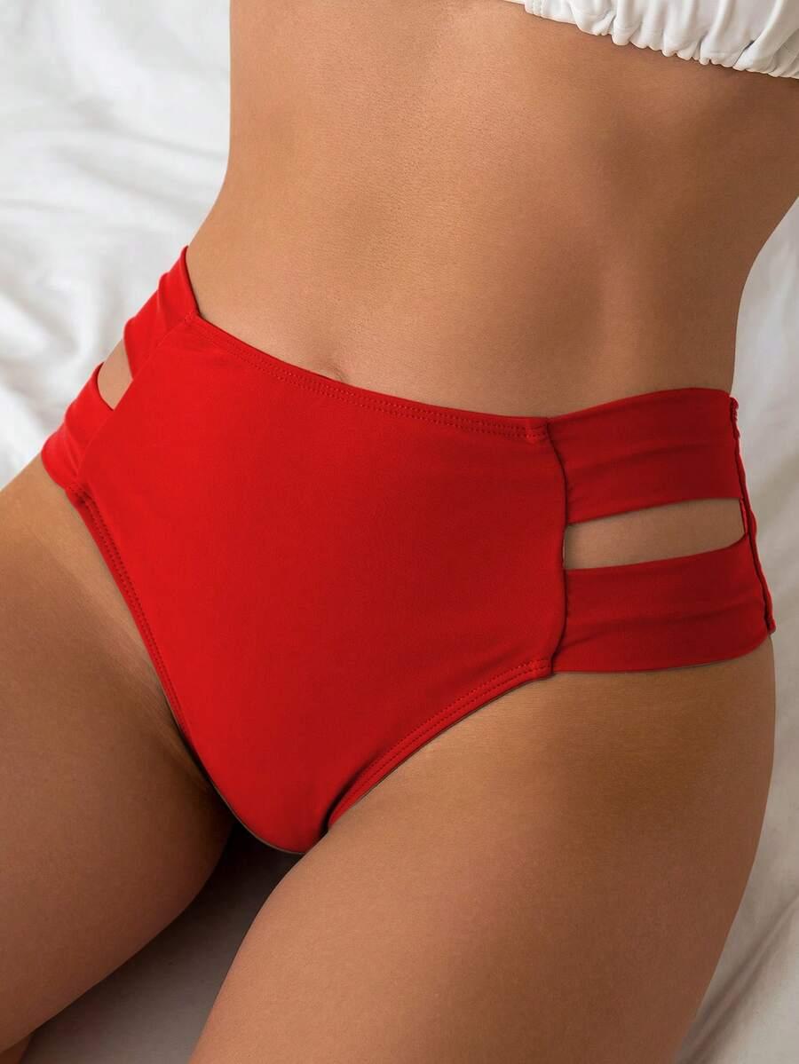 czerwony dół od bikini wycięcia