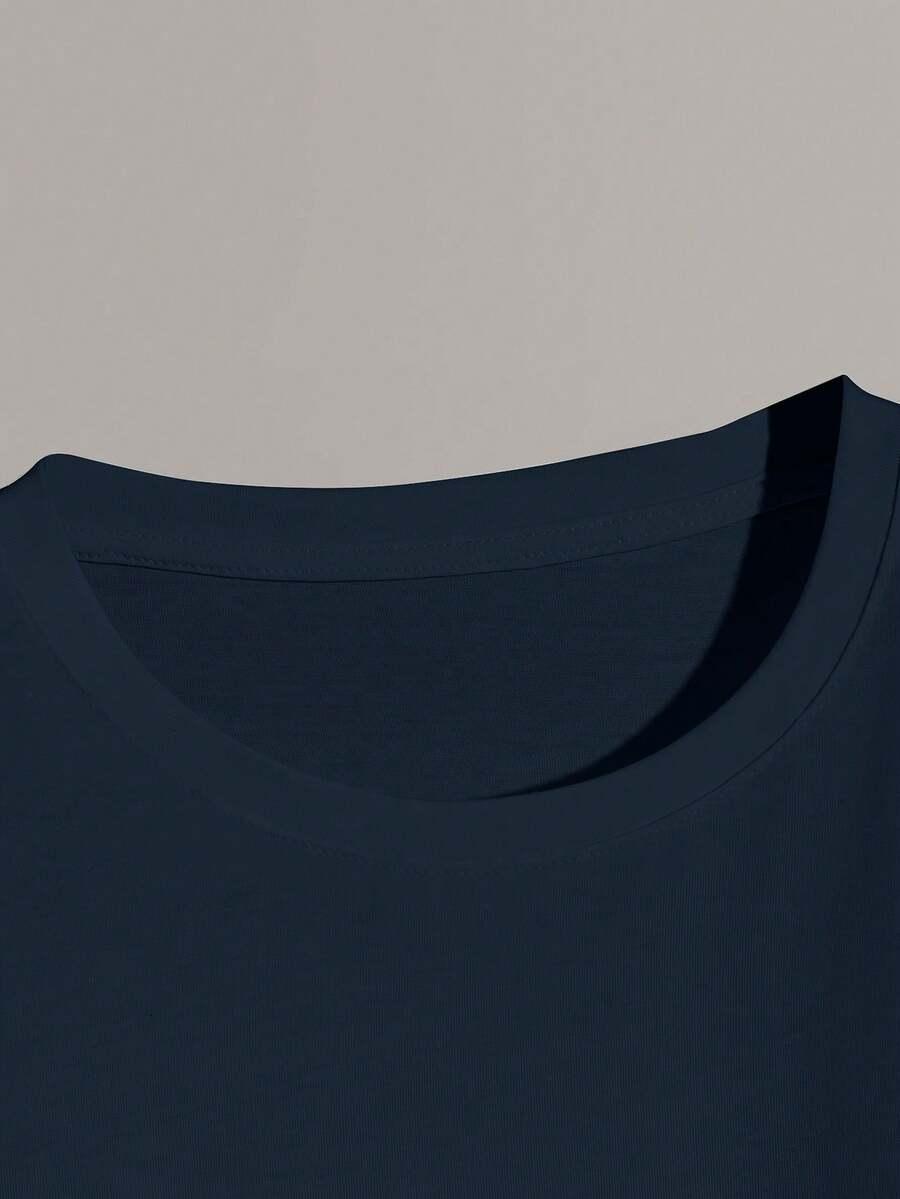t-shirt okrągły dekolt nadruk 