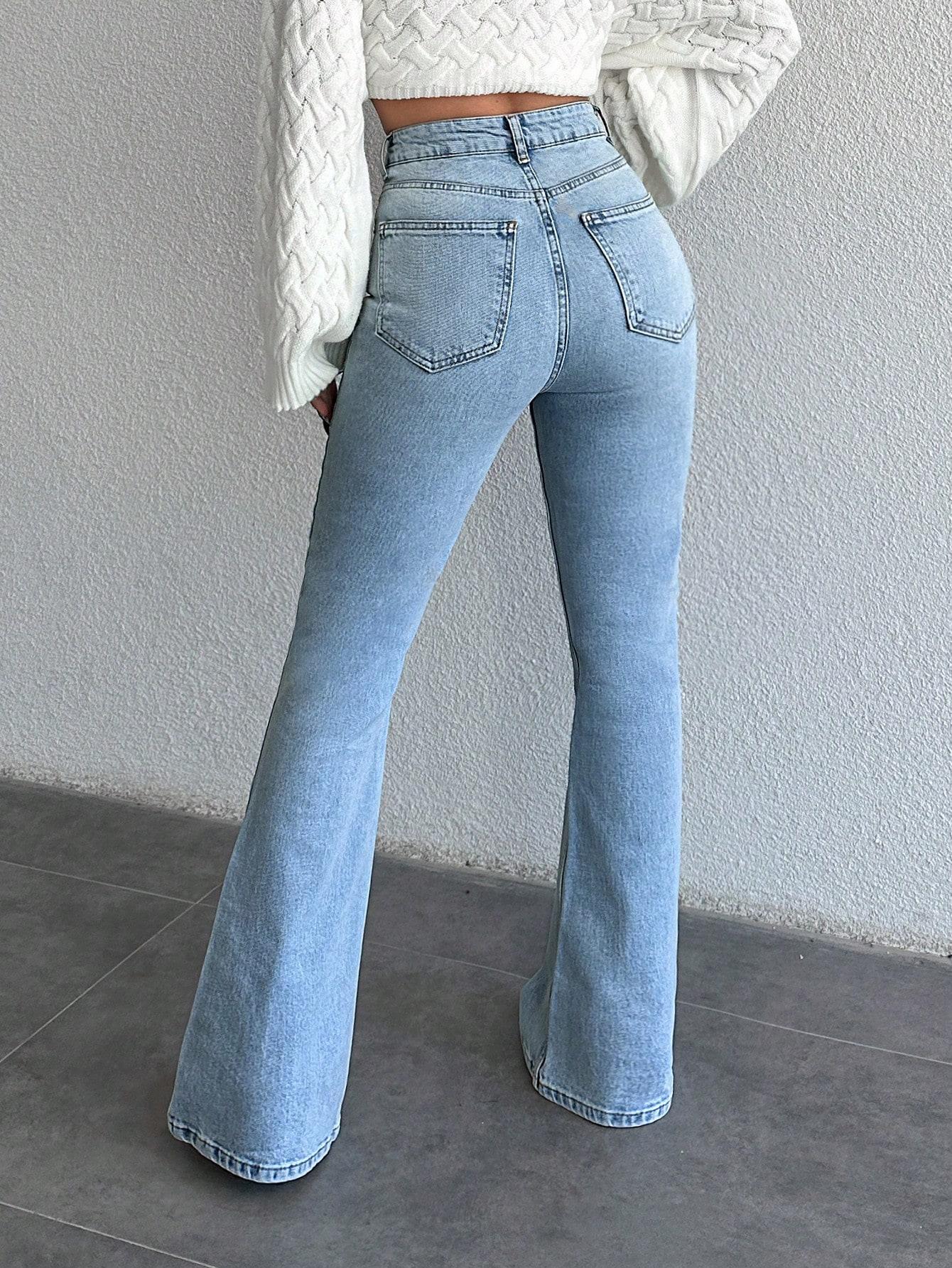 NIEBIESKIE SPODNIE JEANS DZWONY