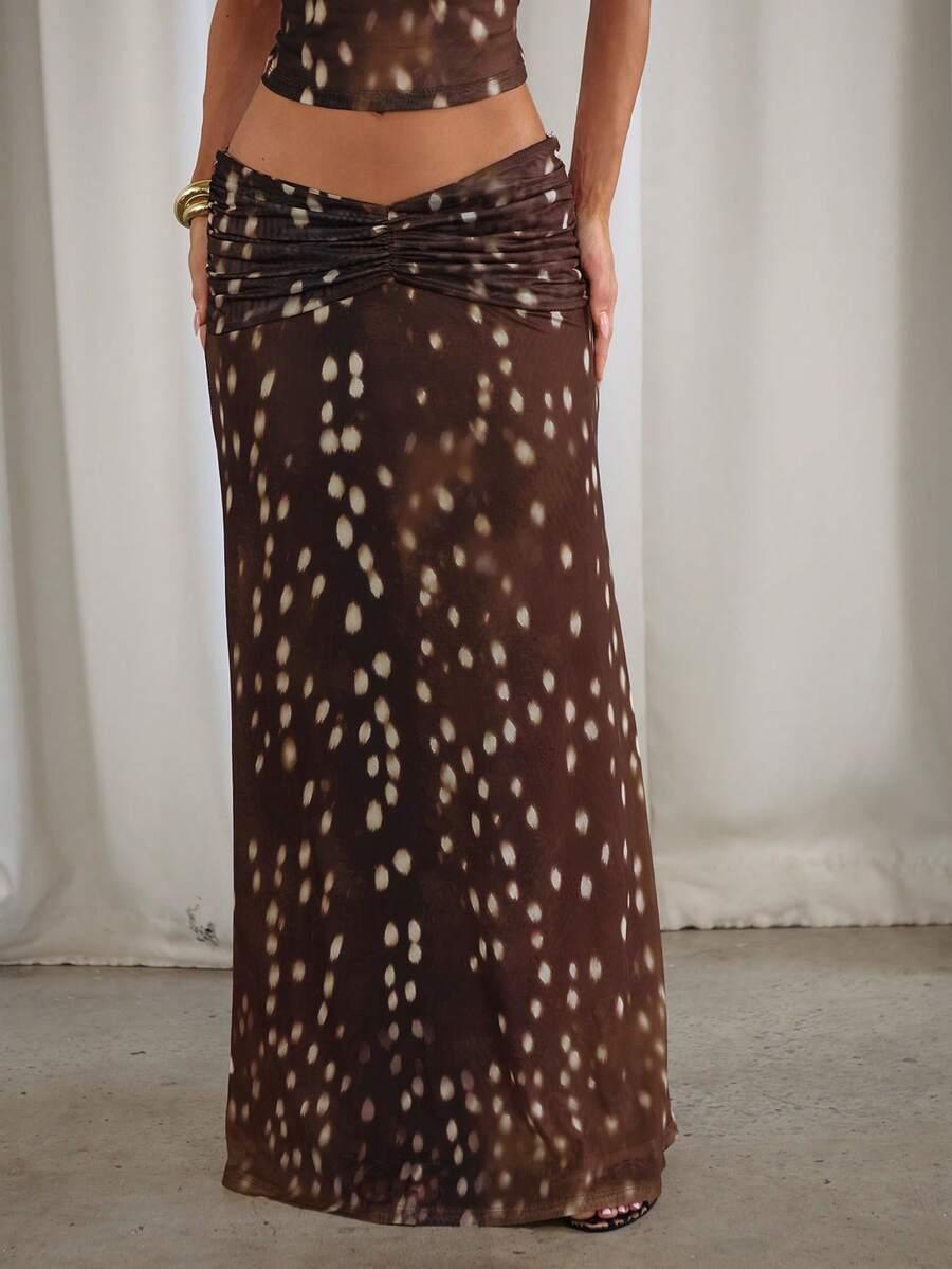top spódnica komplet animal print