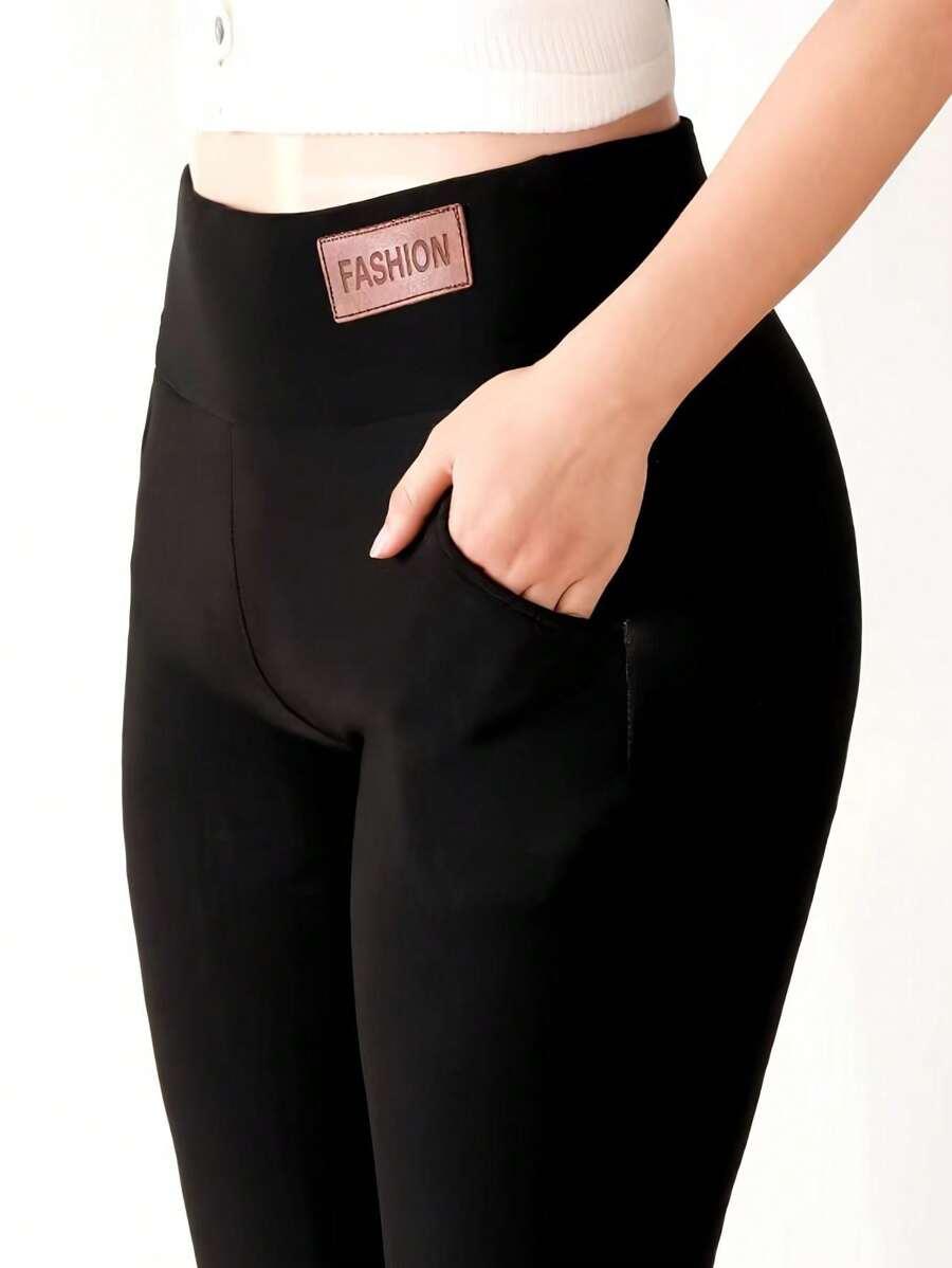 CZARNE OCIEPLANE LEGGINSY