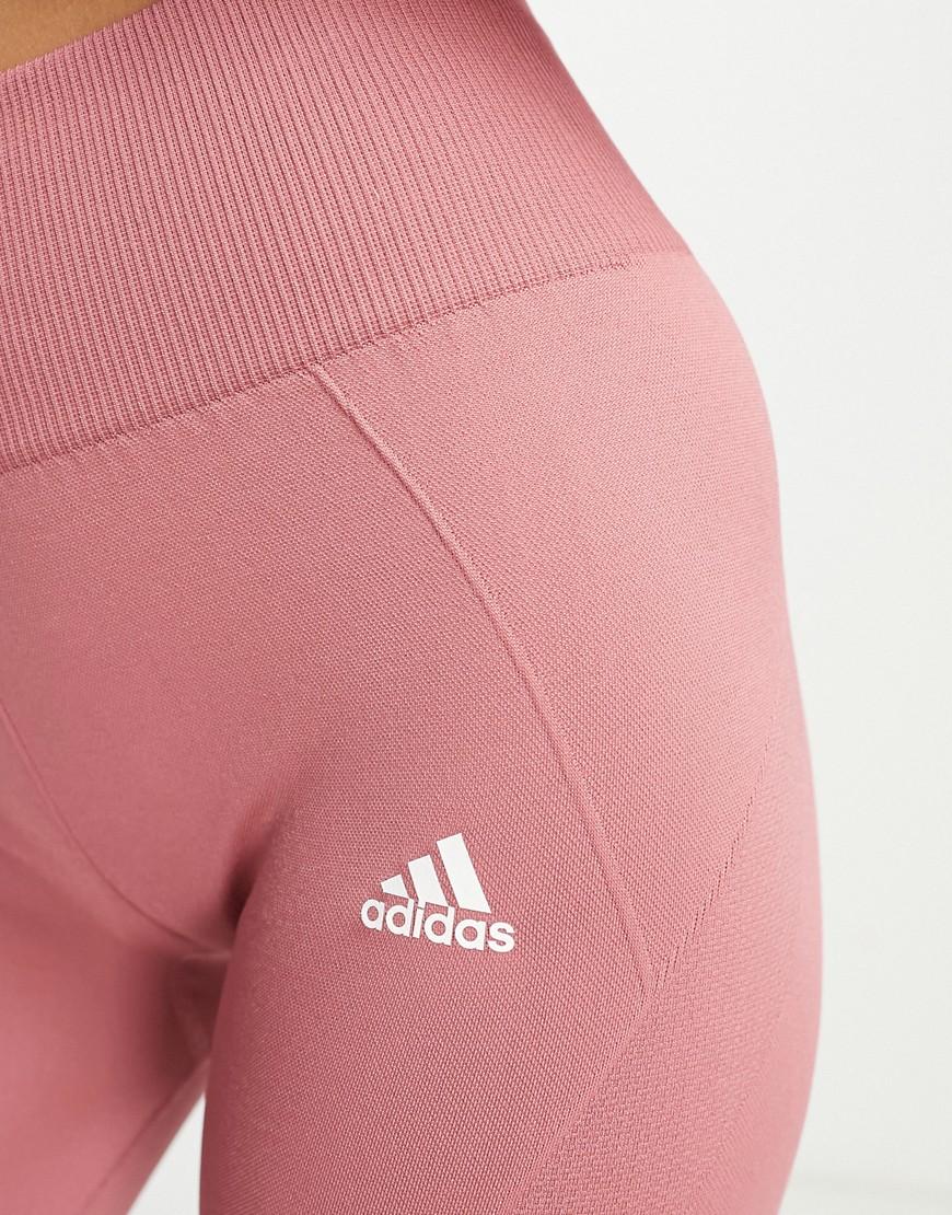 różowe bezszwowe legginsy logo