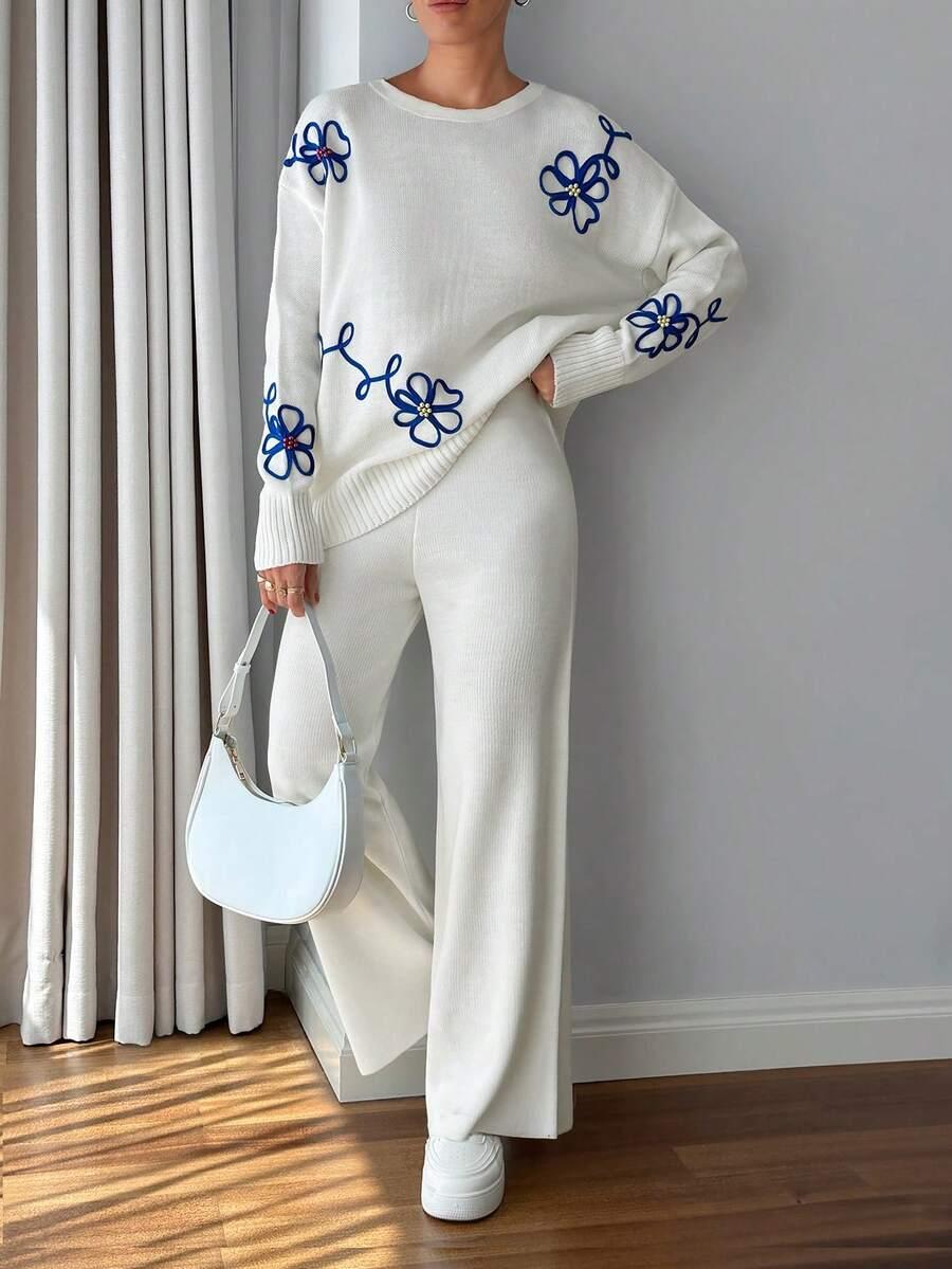 SWETER SPODNIE KOMPLET