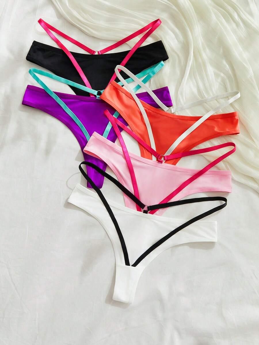 kolorowe stringi 5-pack