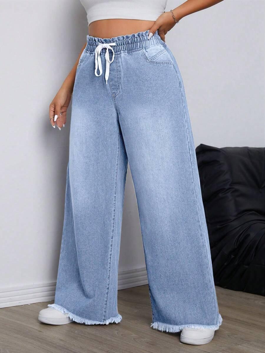 SPODNIE JEANS WIĄZANIE