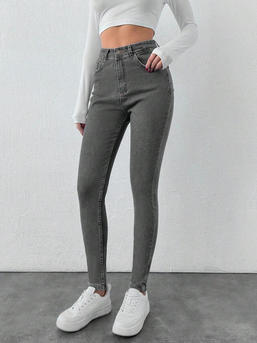 szare spodnie skinny jeans