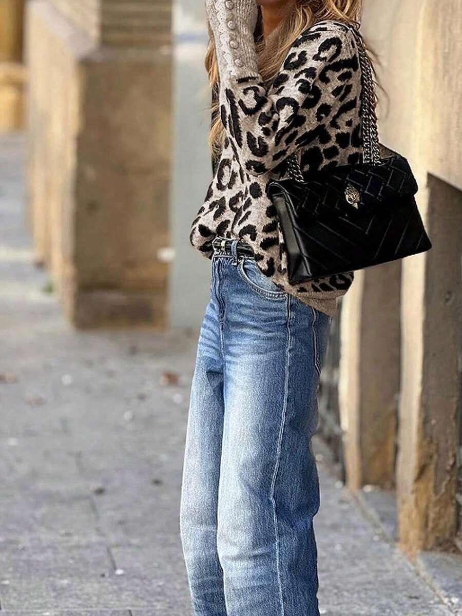 SWETER ANIMAL PRINT KORONKA 