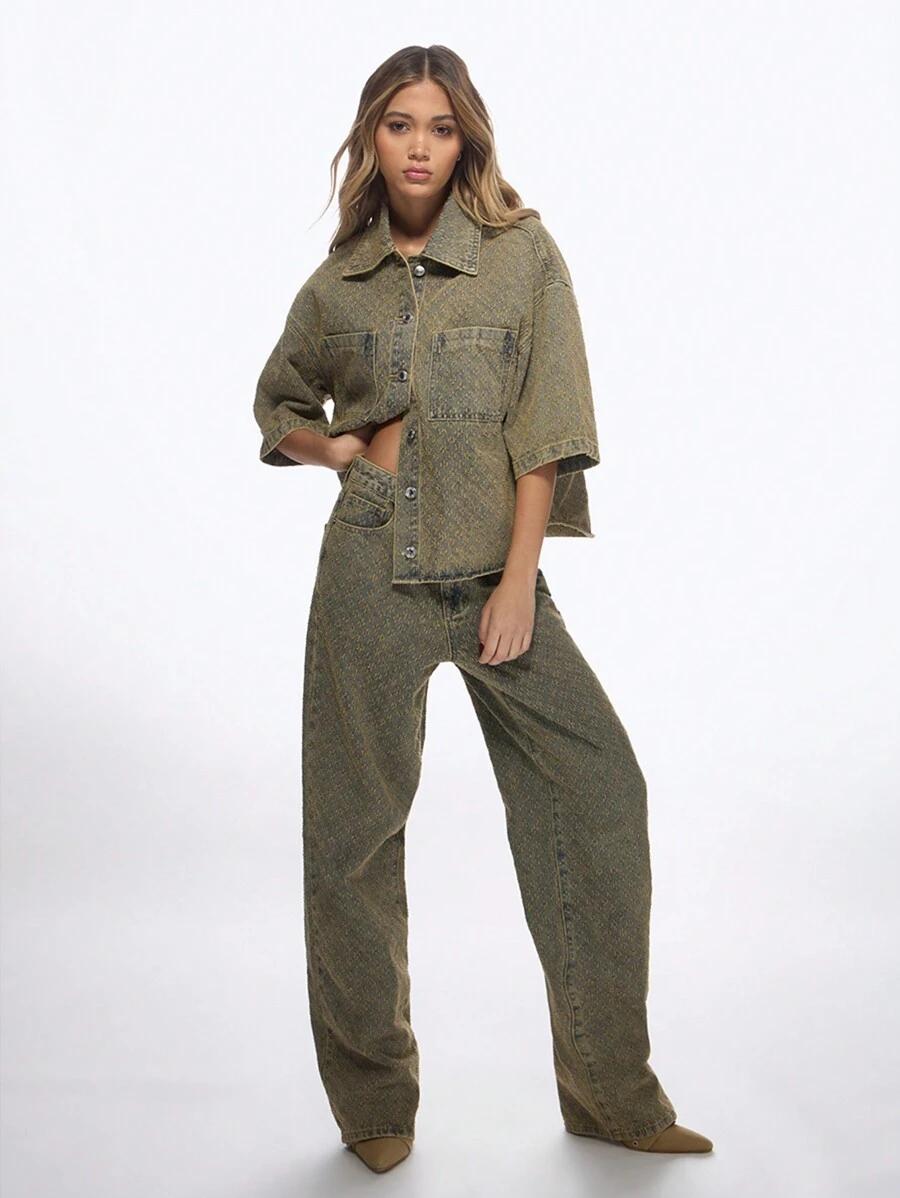 SPODNIE JEANSOWE DAMSKIE