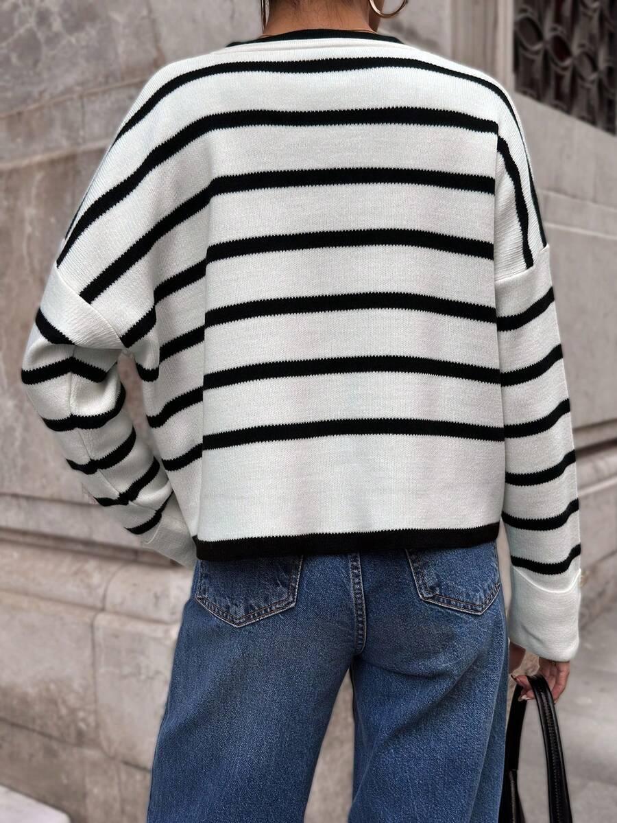 SWETER KARDIGAN WZÓR PASKI