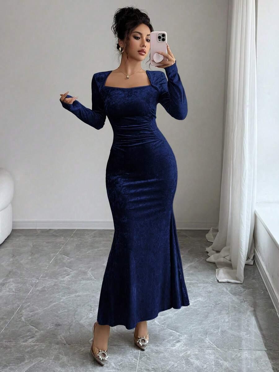 niebieska maxi sukienka